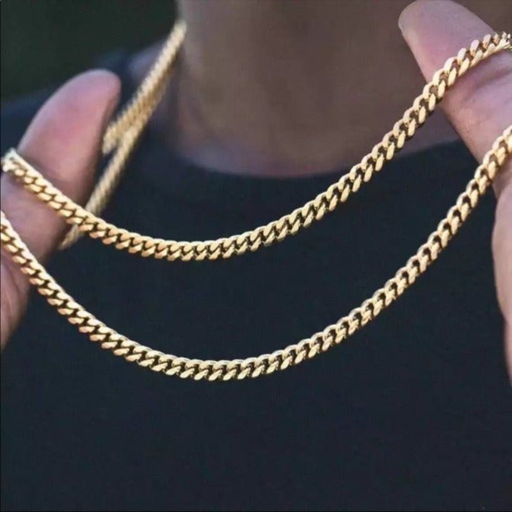 Basic Stainless Steel chain choker Men necklace - Picture 2 of 3